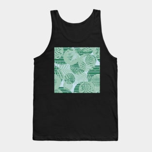 Palm Leaves And Circles Pattern Seamless Tank Top